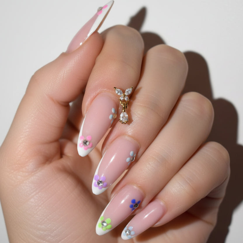 Nose piercing with a small pendant